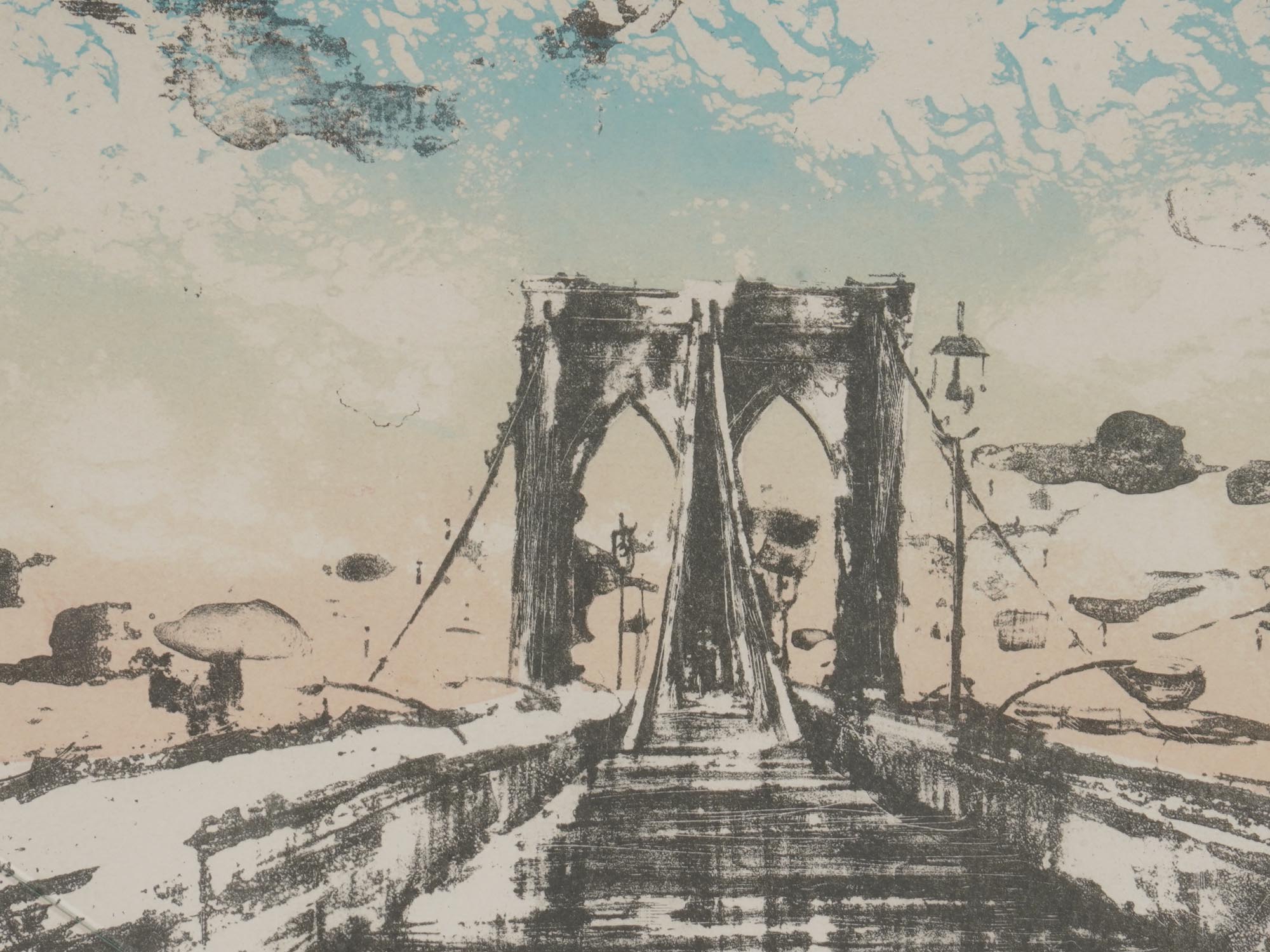 BROOKLYN BRIDGE SILKSCREEN PRINT BY STEVEN KUZMA PIC-2